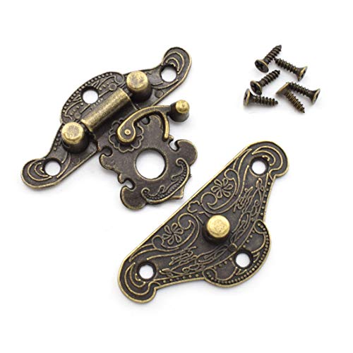 SDTC Tech Retro Design Jewelry Box Hardware Kit (2X Hasp Catch + 4X Hinges) - color: M2F4 KIT