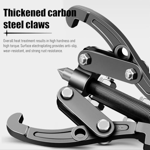 Car 3 Jaw Inner Bearing Puller, 8" Heavy Duty Pilot Bearing Gear Extractor Pulling Tool with Reversible Jaws, Automotive Gear Pulley Puller Removal Tool, Universal for Vehicles - size: 9.06"