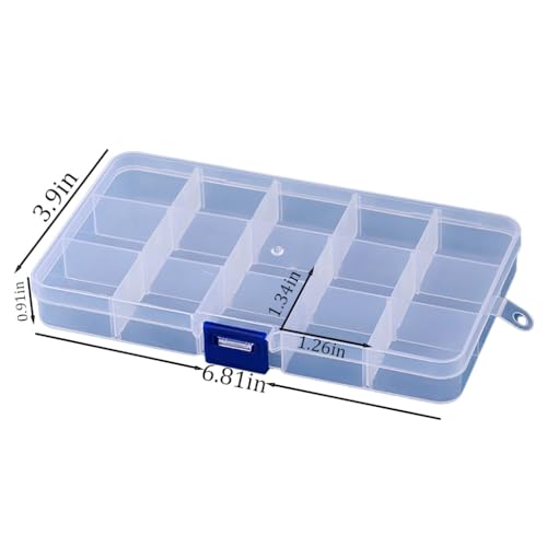 3pcs Clear Storage Small Parts Organizer Box Storage Bin With Dividers Multi Compartment for Beads Art DIY Tackle Box Organizer (Small 15 - compartment) - color: Small 15 - compartment