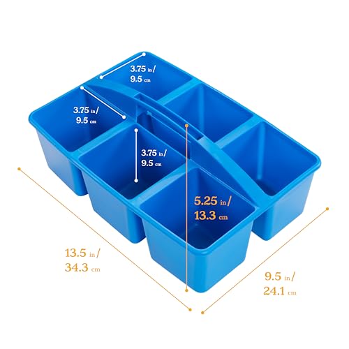 ECR4Kids 6-Compartment Large Storage Caddy Organizer, 6-Pack, Primary - color: Primary