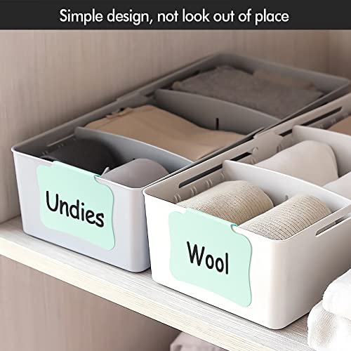 20PCS Basket Clip On Labels, Removable Plastic Bin Tags for Storage Bins, Pantry Organization and Hanging Labels for Cube Box, in Green - color: Green-20pcs