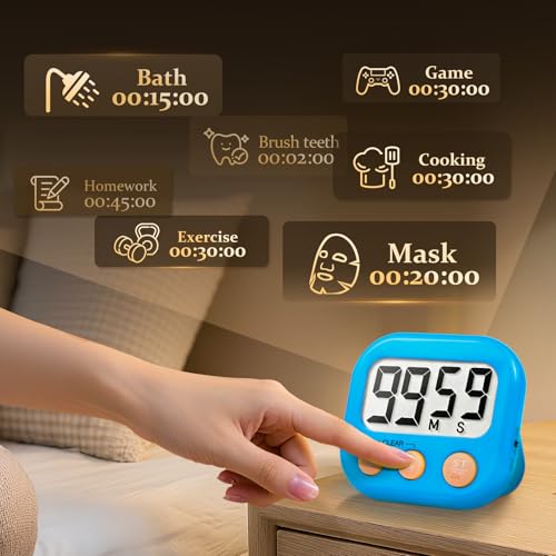 6 Pack Digital Kitchen Timer Small Classroom Timers for Kids Teachers (Blue&Purple) - color: Blue&purple