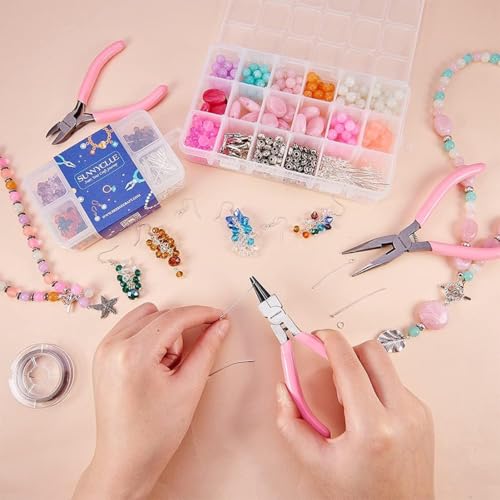 Needle Nose Pliers 4.5 Inch for Jewelry Making, Small Needlenose Mini Comfort Grip Handle Craft Pliers (Pink) - color: Pink