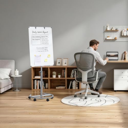 MAKELLO Rolling Whiteboard 36x24 in, Flip Chart Stand, Whiteboard on Wheels - color: D, size: 24"W x 36"H