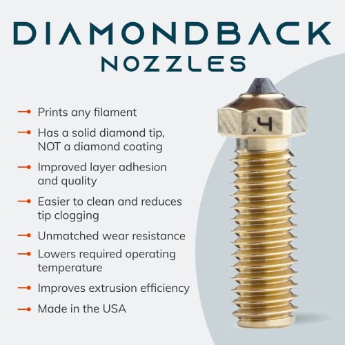 Diamondback Volcano Compatible 3D Printer Nozzle, Diamond Tip, 0.4mm - size: 0.4mm