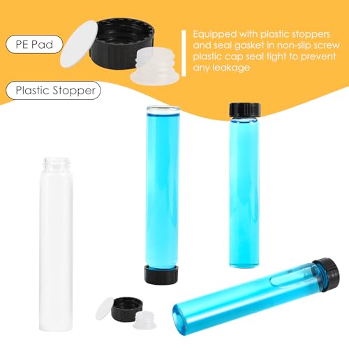 25PCS 50ml Clear Glass Small Vials with Screw Caps & Plastic Stoppers - size: 50ml