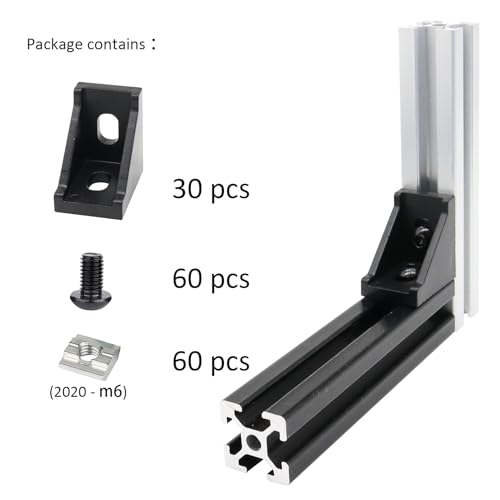 30Pcs 2020 Series Aluminum Extrusion Profile Hardware T Slot Corner Bracket - style: 30h-18x28