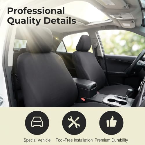 2 PCS Car Headrest Covers, Stretch Fabric Head Rest All-round Dustproof Protector, Elastic Breathable Washable Headrest Sleeves, Reusable Car Interior Accessories (Black) - color: Black