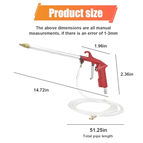 Air Blow Gun Pneumatic Cleaning Spray Gun with 4Ft Hose - size: Straight Head