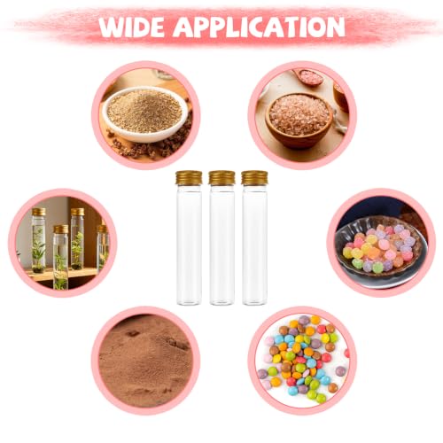 WOPPLXY 50 Pcs 65 ML Clear Plastic Test Tubes with Caps, Plastic Candy Tubes with Screw Caps, Clear Bath Salt Tubes, Gumball Tube for Candy Bath Salts Spices Beads and Party Christmas Home Décor