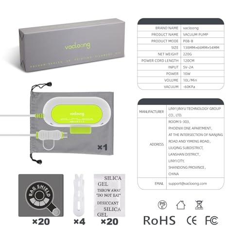 Vacuum-Sealed 3D Printing Filament Kit, 20 Packs Lightproof Storage Bags with Vacuum Pump, Moisture-Proof Bags, Sorting & Storage of PA/DP/PC/PLA/ABS/TPU/ASA/PETG with Desiccant