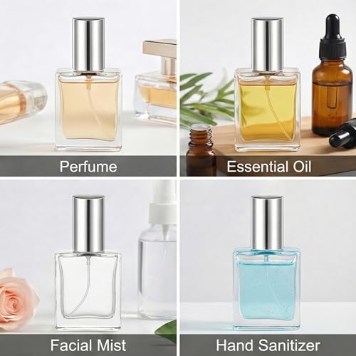 30 Pcs 15ml Mini Glass Spray Bottles Empty Travel Size Bottles for Liquids - color: Silver, size: 15ml