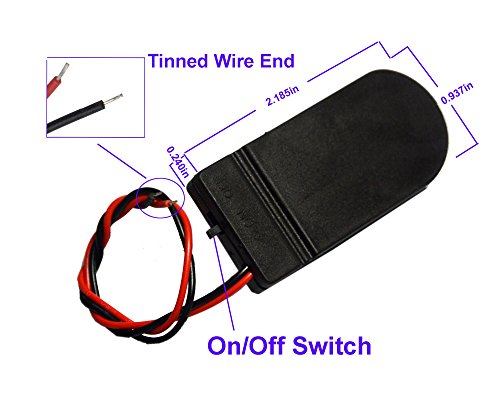 (Pack of 6 CR2032 Battery Holder Coin Cell Holder with Switch, 2 x 3V CR2032 Button Coin Cell Battery Holder with Leads On Off Switch