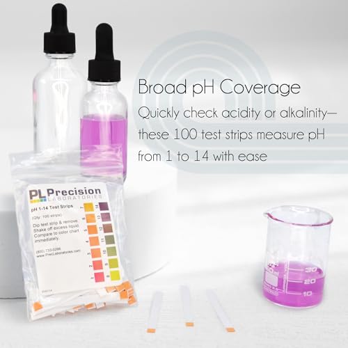 Eisco - pH Test Strips 1-14 - 100 Strips in 1 Bag for Quick and Accurate pH Testing in Labs, Classrooms, and Educational Use