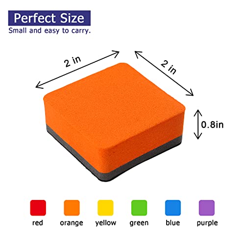 Magnetic Whiteboard Dry Erase Erasers, Mini Dry Erasers for White Board (12 Pack-Bright Color) - color: 12 Pack-bright Color