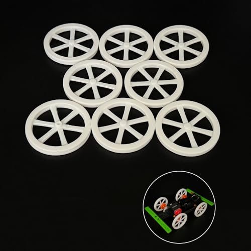 8PCS Model Toy Car Wheel RC Car Wheel Tire with 2mm Dia Shaft for RC Car Truck Robot DIY Model Toy Building Parts (2x44mm White) - style: 2x44mm White