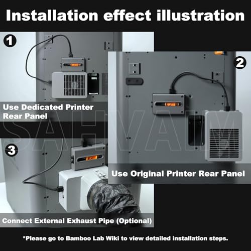 P2S External Exhaust Fan Kit for Bambu Lab P2S 3D Printer,Active Directional Ventilation Upgrade,Automatic Post-Print Air Purification,Smart Mode Switching,Expandable Filter Support for P2S Parts - size: P2S External Exhaust Fan Kit
