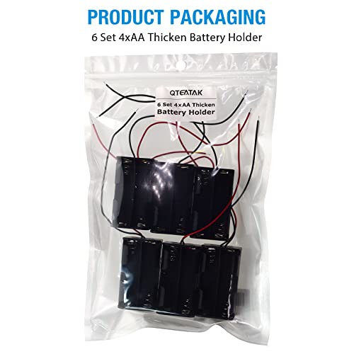 4 x 1.5V AA Batteries Battery Holder Wire Leads (Pack of 2) - size: 6Pcs (Pack of 2), style: 4×1.5V AA