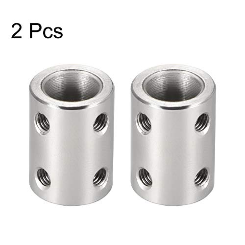 uxcell 10mm to 10mm Bore Rigid Coupling Set Screw L22XD16 Stainless Steel,Shaft Coupler Connector for 3D Printers, Motor Accessories,2pcs - color: Silver Tone, size: 10mm to 10mm