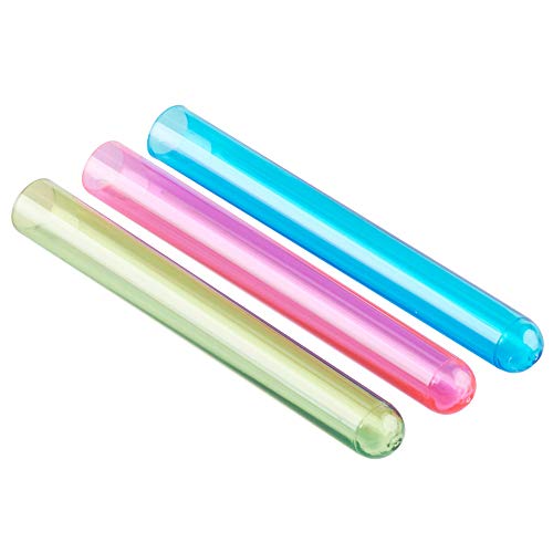 5 5/8" Neon Plastic Test Tube Shot Assorted Colors 3/4 oz Shooter - 100 Pack
