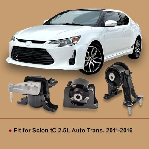 3PCS Front, Front Right & Rear Engine Mount Set Compatible with 2011-2016 for Scion tC 2.5L with Automatic Trans Mount for A62012 , A72030 , A42001 - size: 2011-2016 Scion tC 2.5L