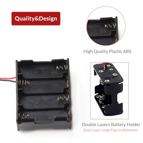 (Pack of 4) 8 AA Battery Holder Case Box 12V Volt Total