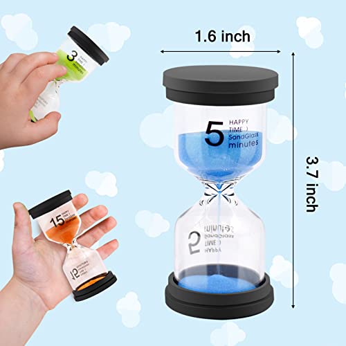 Sand Timer, Sand Timers Colorful 1/3/5/10/15/30 Minutes Sandglass Timer with Protective Cover for Classroom Home Office Cooking (Pack of 6) Multicolor - color: Silicone Cover+ Borosilicate Glass Body, size: 1/3/5/10/15/30 Mins