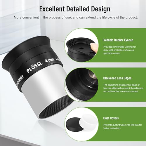 Astromania Telescope Eyepiece 1.25 Inch Plossl Eyepiece Telescope Lense 4mm - size: 1.25" - 4mm