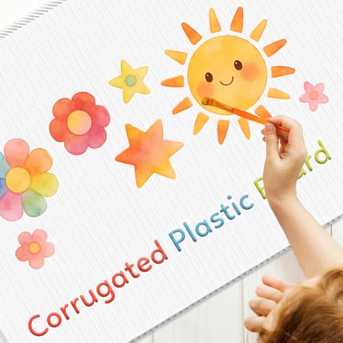 Corrugated Plastic Board 24" x 36", 5 Pack White Plastic Poster Board & Blank Yard Signs, 3/16 Inches Thick Double-Sided Poster Sheets for School Projects, Craft, Art, Garage Sale, Rent - size: 24" x 36"