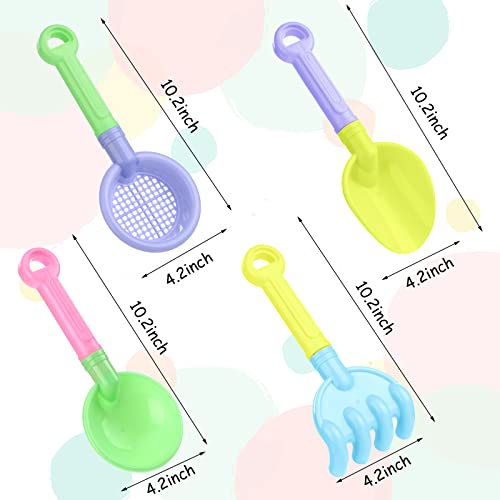 Skylety 8 Pcs Sand Shovels for Kids Beach Toys Plastic Rake Sifter None - style: Cute Style
