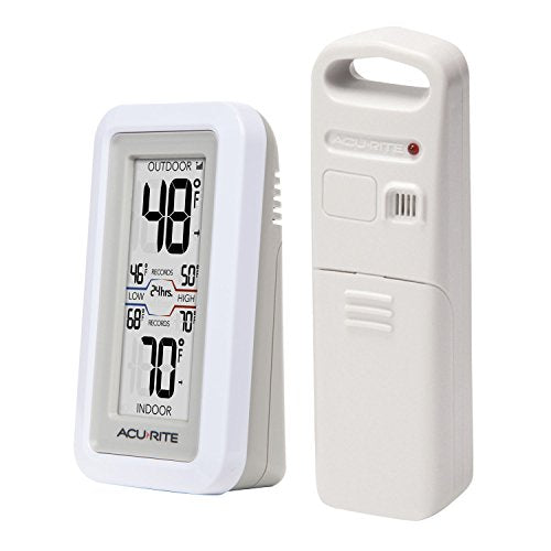 AcuRite 02049 Digital Thermometer with Indoor/Outdoor Temperature,White (Pack of 2) - color: White, size: 2-Pack