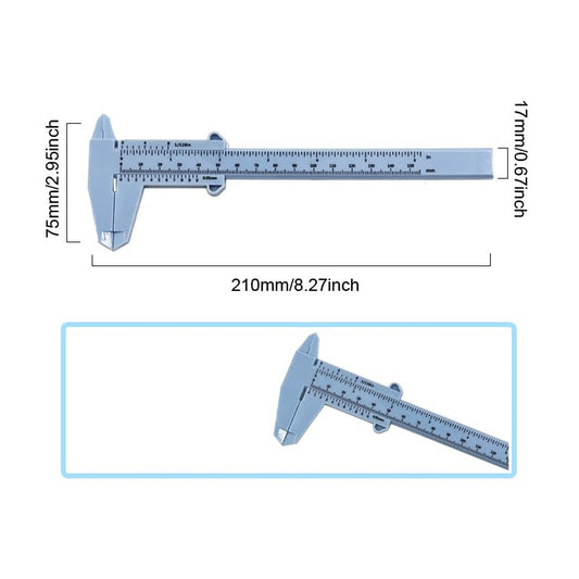 6 Pack Mini Caliper Plastic Vernier 80mm +150mm Sliding Gauge Ruler mm/in Scale Measure Tool for Student Office House Shop Workspace School Jewelry (3 Inch + 6 Inches Black White Red)