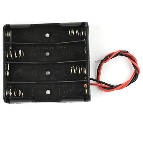 Battery Case Holder Box 4 x 1.5V AAA Battery with Black and Red Wire Leads (6 Pcs) - size: 6 PCS-4AAA