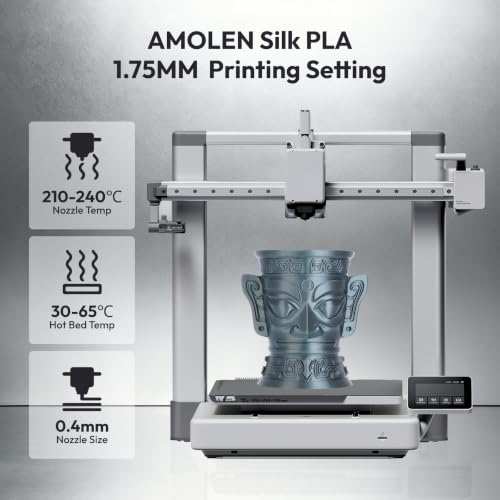 AMOLEN PLA 3D Printer Metal-Like Filament PLA Filament 1.75mm Filament Bundle,Green Bronze, Silver,Brass Bronze, Red Copper,3D Printing Filament Bundle, 200gX 4 Spools - color: Burnished Copper/Patina Green/Aged Bronze/Gunmetal Gray