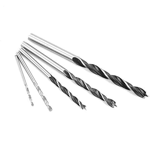 Hand Drill Bits Set 7 in 1 Manual Tool Pin Vises with Chuck Key & 5pcs Twist Drill Bits for Wood, Jewelry, Delicate Manual Work, Electronic Assembling and Model Making, DIY Drilling