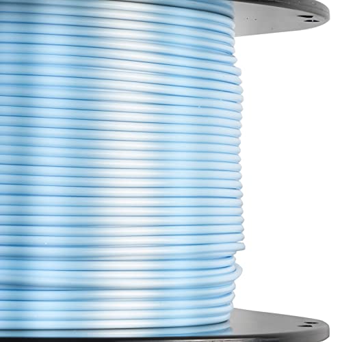 HATCHBOX Metallic Finish PLA 3D Printer Filament, Dimensional Accuracy +/- 0.03 mm, 1 kg Spool, 1.75 mm, Light Blue - color: Light Blue