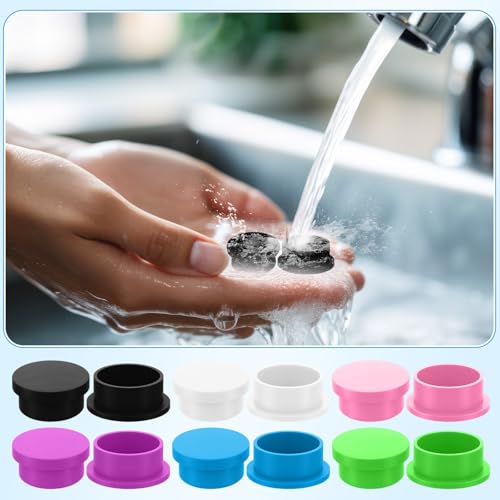 Thyle 24 Pack Vial Caps Reusable Silicone 6 Colors, 3ml, Classic