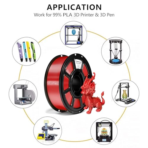 Silk Pla Plus Filament 4KG Bundle,1.75mm ±0.02mm,1kg Spool(2.2lbs) - color: A-1kg*4 Red +Blue+green+pink
