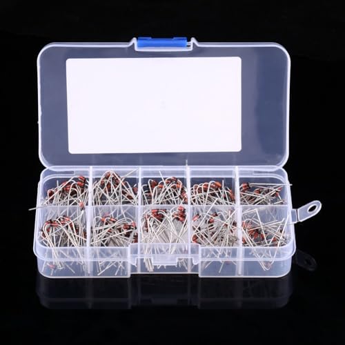 200Pcs Zener Diode Assortment Kit 1N4728-1N4737 10 Values with Storage Box for Electronics Projects