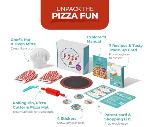 Tovla Jr. Kids Pizza Making Kit | Real Reusable Chef Tools | Ages 5-12 - style: Pizza Making Kit