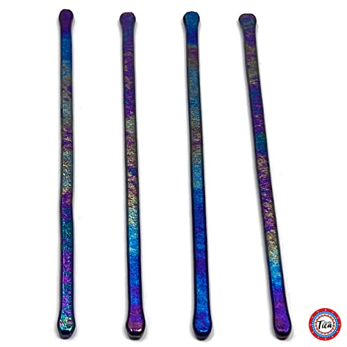 studioTica Handmade Glass Swizzle Sticks: Midnight Fire, Set of 4 - color: Midnight Fire
