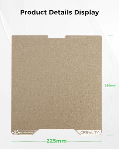 Creality Official Ender 3 V4 Build Plate, Original PEI Textured Plate Kit Spring Steel Plate 225 * 250mm, High Adhesion, Flexible Removable 3D Printing Build Plate Accessory for Ender 3 V4 3D Printer