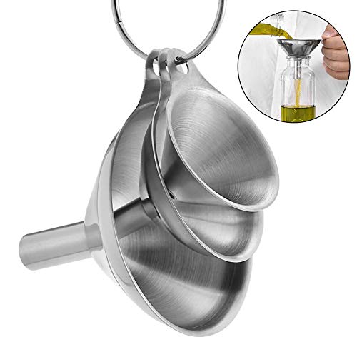 Small Funnels for Filling Bottles Stainless Steel Kitchen Funnels (Short) - size: Short-handled