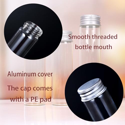80ml Glass vials 14pcs,With aluminum screw cap14pcs Clear Glass Bottles - style: 80ml 14pcs