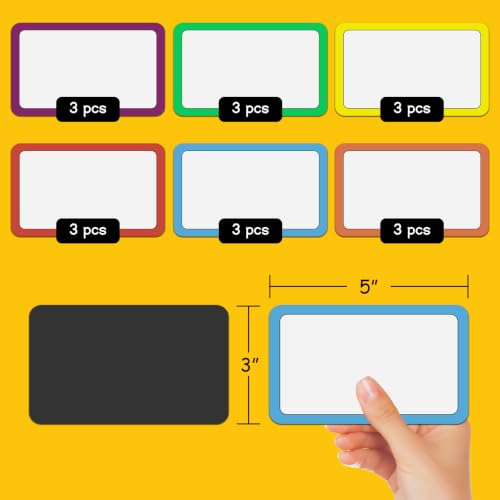 3X5 Small Dry Erase Sheet Magnets with Color Border,18PCS - size: 5X3",18PCS