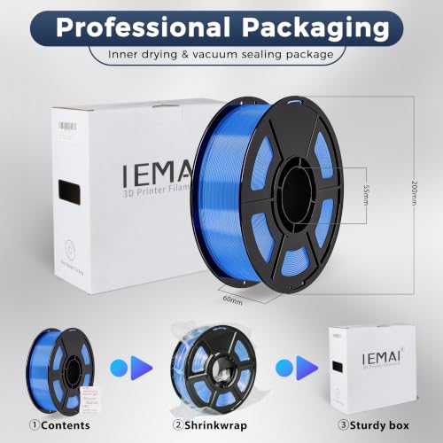 IEMAI High Speed PETG Filament 1.75mm, 500mm/s, 1kg, Transparent Blue - color: Transparent Blue