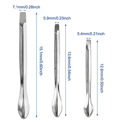 Piutouyar 15 Pcs 3 in 1 Lab Spoon Micro Lab Spatula, Metal Lab Scoop - size: 3 in 1 Lab Spoon
