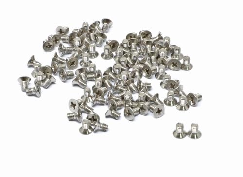 iexcell 100 Pcs M3 x 5mm Thread Pitch 0.5 mm Stainless Steel 304 Phillips Drive Flat Head Countersunk Screws Bolts Kit - size: M3 x 5mm