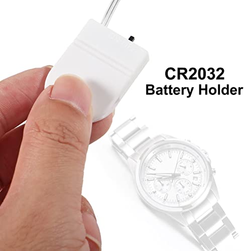 Alinan 5pcs Button Battery Holder Coin Cell Battery Holder with Switch CR2032 1 X 3V Battery Holder Battery Storage Boxes Cover with Wires On ON-Off Switch Socket Container (White) - color: White