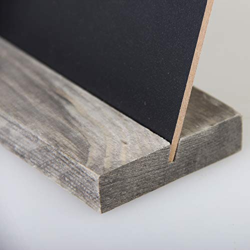 5 X 6 Inch Mini Tabletop Chalkboard Signs with Rustic Style Wood Base Stands, Set of 4,Include 3 chalks
